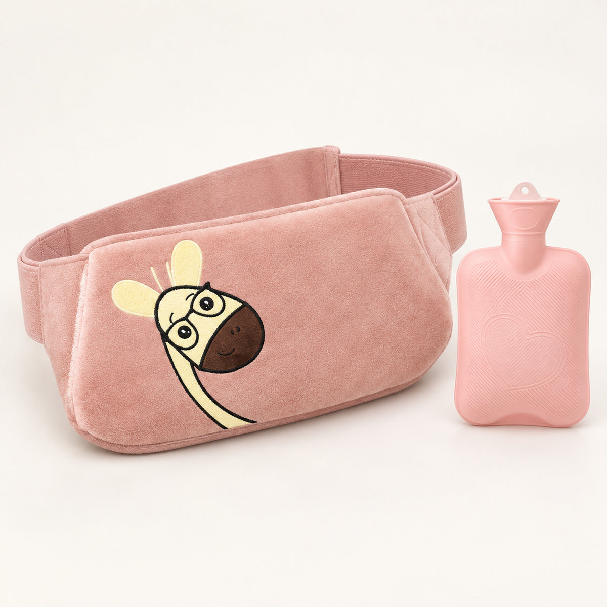 Plush Hot Water Bottle Belt – 120cm Adjustable Strap, Cozy Warmth
