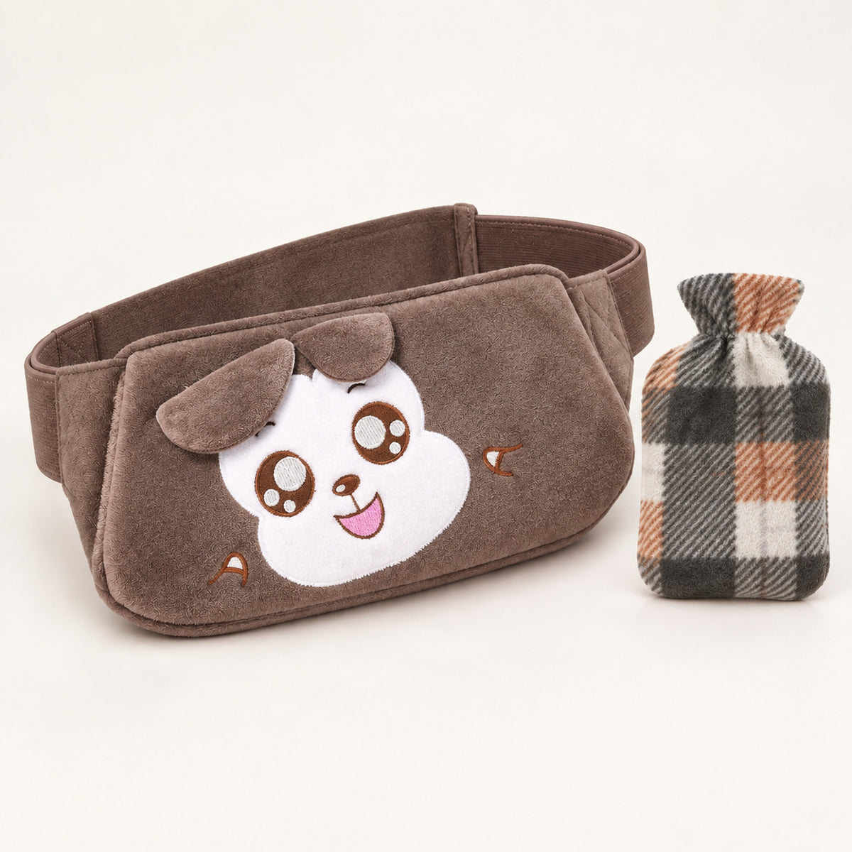 Plush Hot Water Bottle Belt – 120cm Adjustable Strap, Cozy Warmth - Curry Monkey