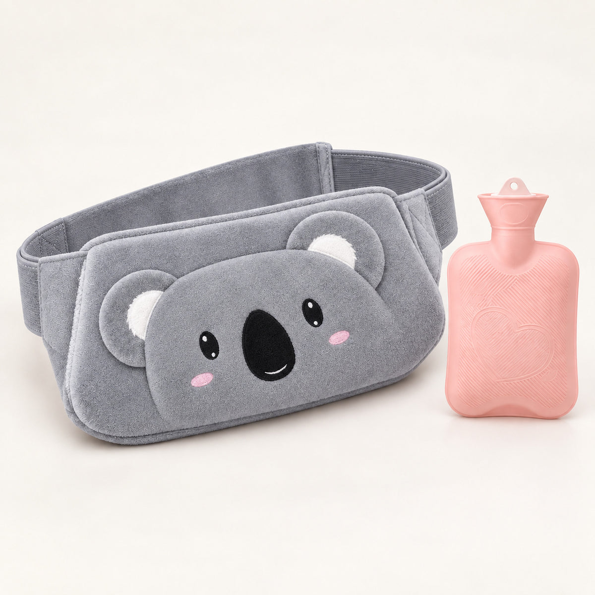 Plush Hot Water Bottle Belt – 120cm Adjustable Strap, Cozy Warmth - Koala