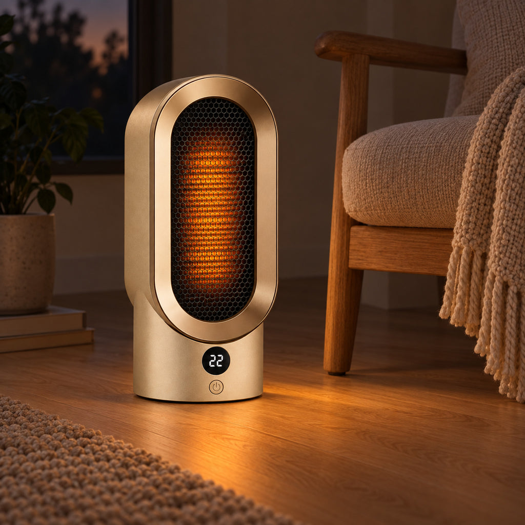 Portable Ceramic Space Heater – 800W Fast Heat for Small Rooms - in use