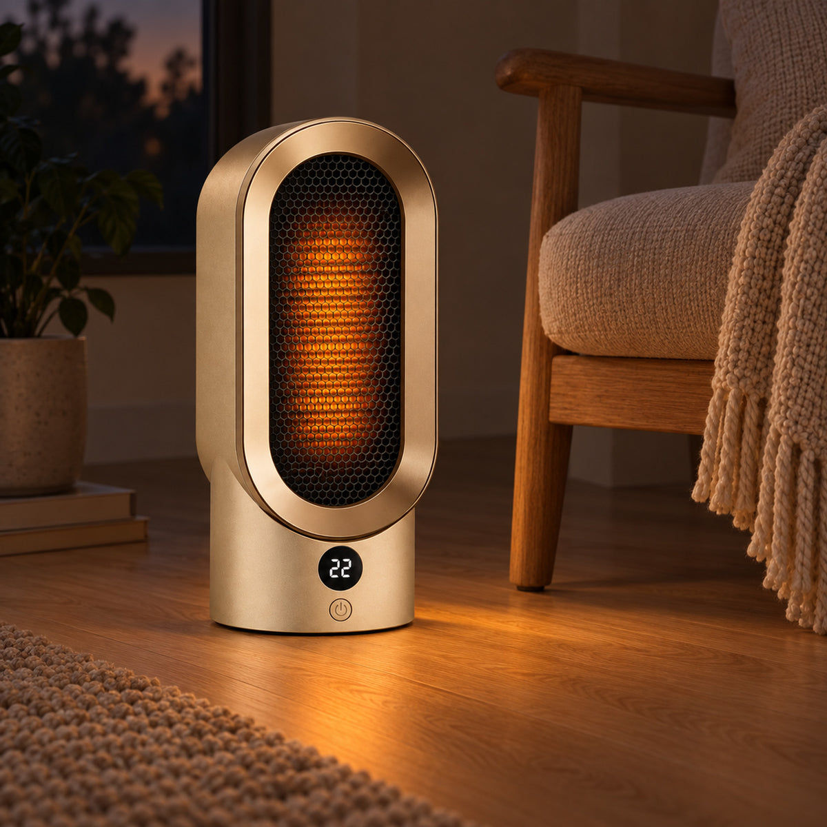 Portable Ceramic Space Heater – 800W Fast Heat for Small Rooms - in use