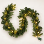 Pre-Lit Christmas Wreath – 75-Inch Warm White LED, Holiday Decor