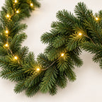 Pre-Lit Christmas Wreath – 75-Inch Warm White LED, Holiday Decor - detail