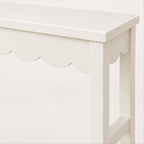 Scalloped Console Table – Ivory Wood, 93 x 81cm Entryway Piece - detail