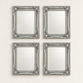 Silver Wall Mirror Set – Set of 4 Bevelled Glass, Vintage Décor