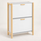 Slim Shoe Cabinet with Doors, 31.5" Tall, Entryway Storage