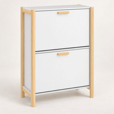 Slim Shoe Cabinet with Doors, 31.5" Tall, Entryway Storage