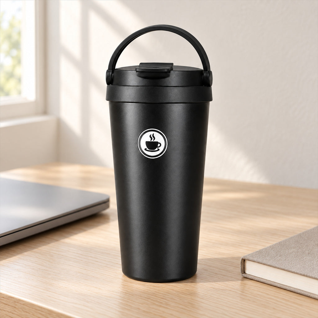 Stainless Steel Travel Coffee Mug – 500ml, Leakproof for Commuters - in room