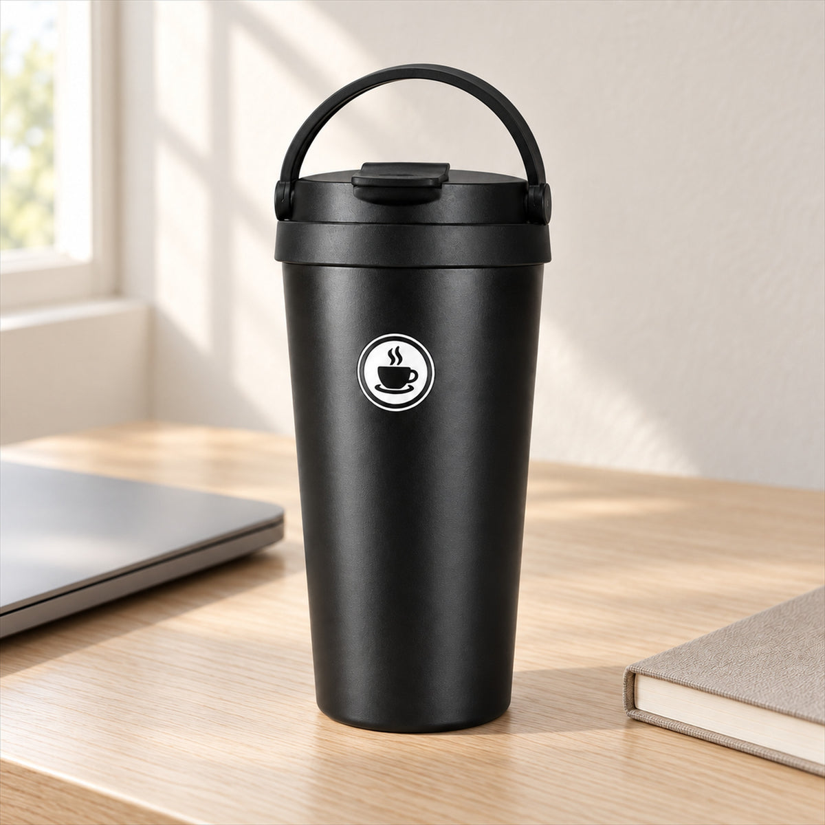 Stainless Steel Travel Coffee Mug – 500ml, Leakproof for Commuters - in room