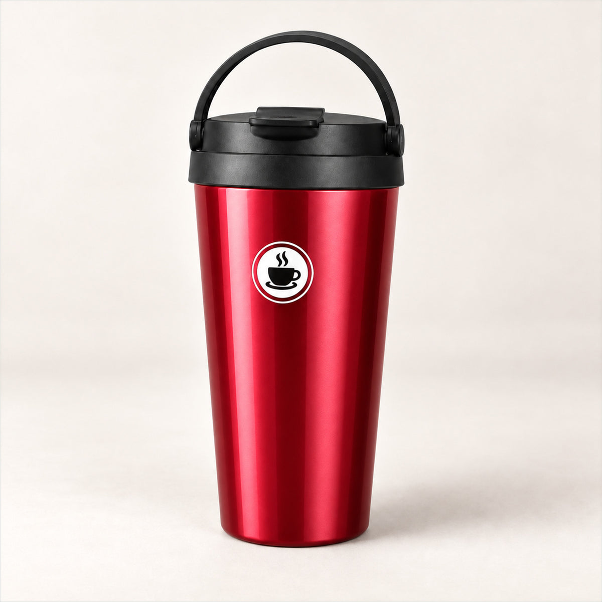 Stainless Steel Travel Coffee Mug – 500ml, Leakproof for Commuters - Red