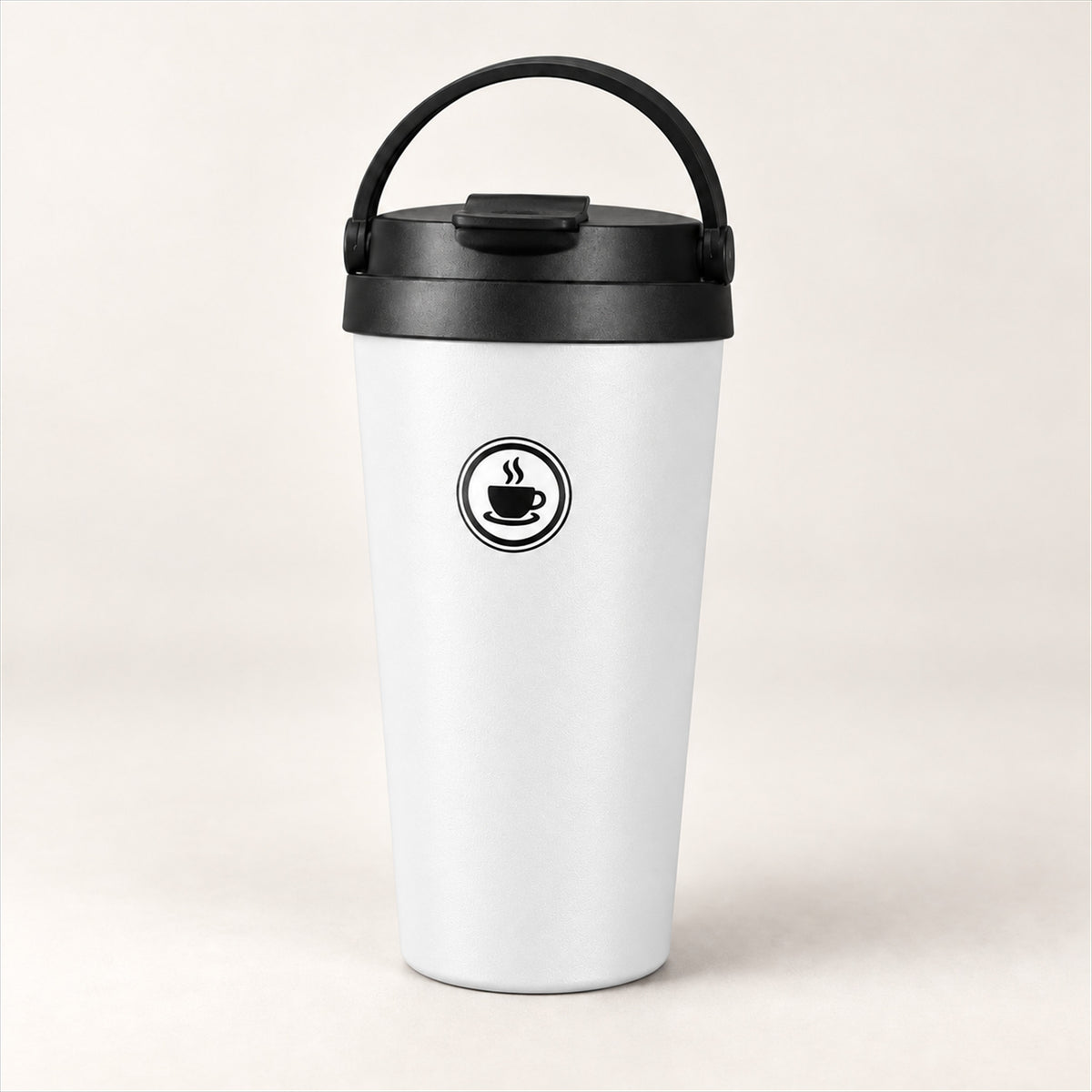Stainless Steel Travel Coffee Mug – 500ml, Leakproof for Commuters - White