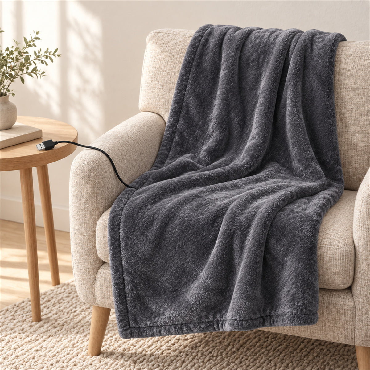 USB Electric Blanket – 3 Heat Levels, Soft Warmth Anywhere - in room