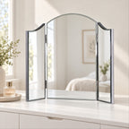 Vintage Triple Dressing Table Mirror – Frameless Design for Vanities - in room