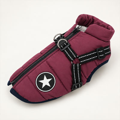 Winter Dog Coat with Harness – Waterproof Windproof, Sizes S-4XL