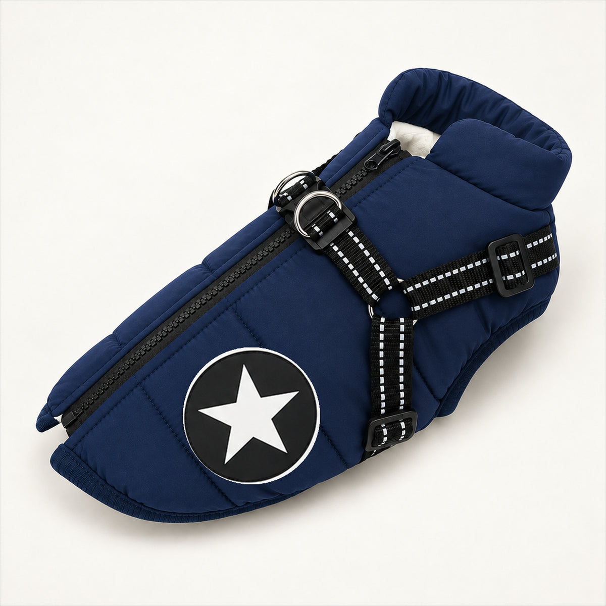 Winter Dog Coat with Harness – Waterproof Windproof, Sizes S-4XL - Royal Blue