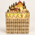 Wooden LED Advent Calendar – 10-Inch Village House, Holiday Countdown